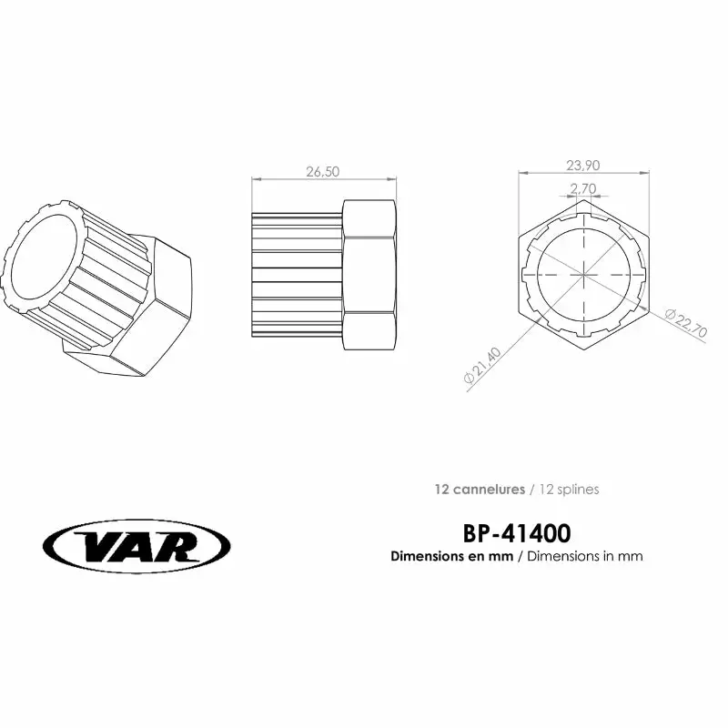 Démonte Boitier De Pédalier Vélo VAR BP-41400-C 2 Démonte Boitier De Pédalier Vélo VAR BP-41400-C – Image 2