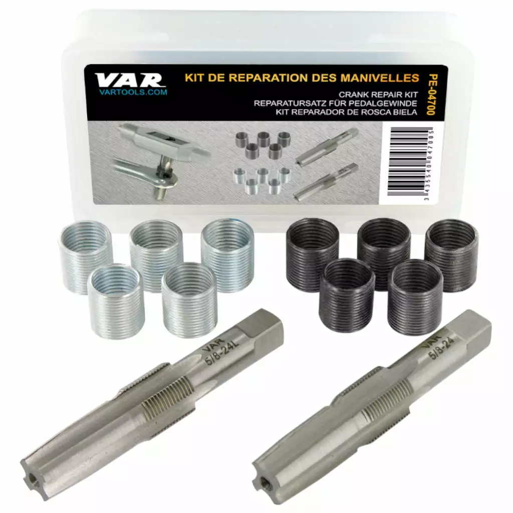 Kit De Réparation Filetage Manivelle De Pédale 5/8"x24 Tpi PE-04700 VAR 1 Kit De Réparation Filetage Manivelle De Pédale 5/8"x24 Tpi PE-04700 VAR