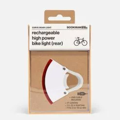 Eclairage Vélo Led Rechargeable Arrière 37 Lumens Curve Bookman -Magasin De Pneus Reha eclairage velo led rechargeable arriere curve bookman blanc full