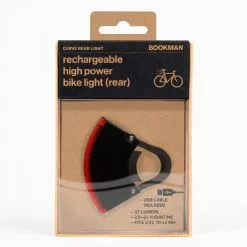 Eclairage Vélo Led Rechargeable Arrière 37 Lumens Curve Bookman -Magasin De Pneus Reha eclairage velo led rechargeable arriere curve bookman noir full
