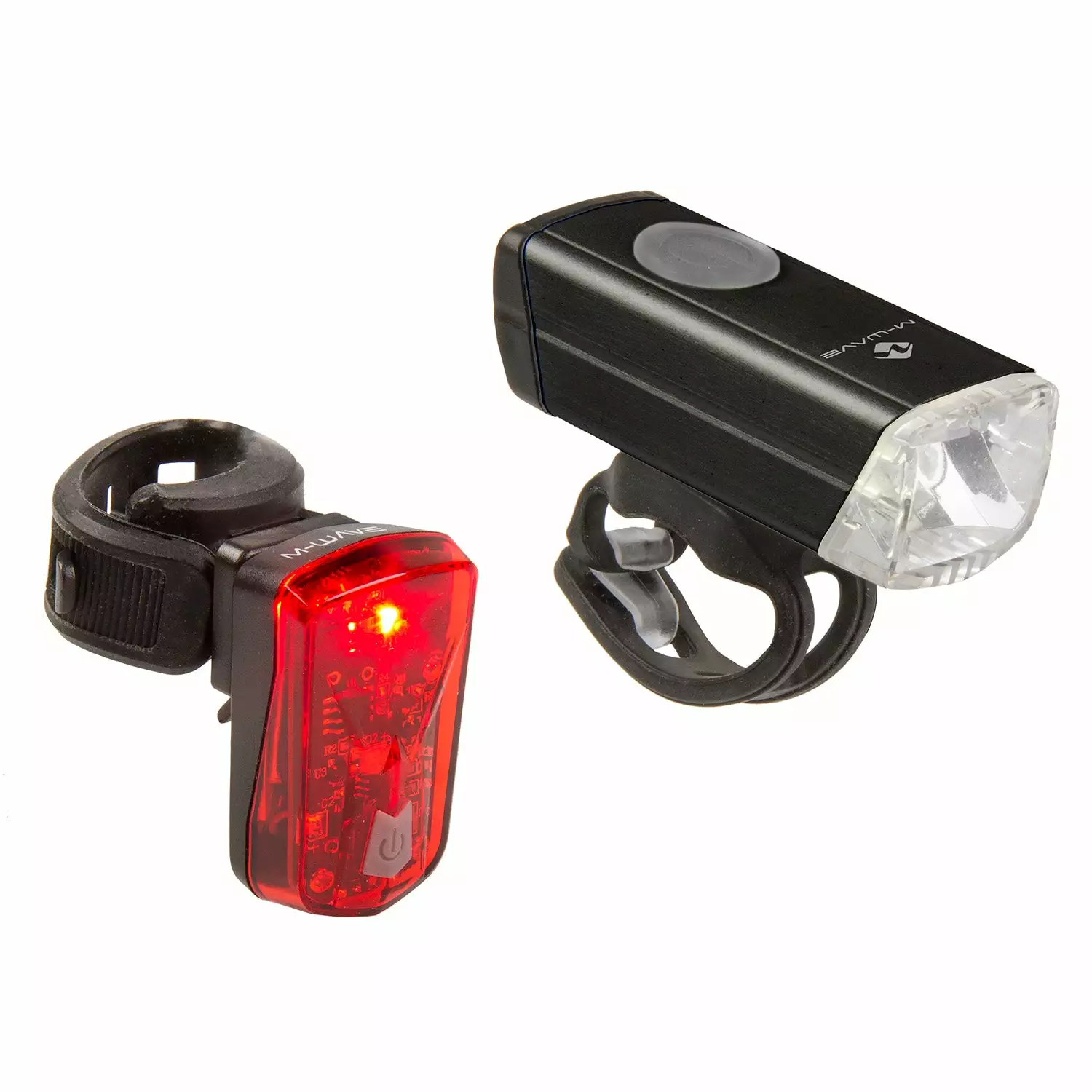Set D'éclairages Vélo Avant Et Arrière à LED Rechargeables USB Atlas 20 M-Wave 1 Set D'éclairages Vélo Avant Et Arrière à LED Rechargeables USB Atlas 20 M-Wave