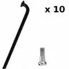 CN-Spoke Rayons Vélo Noirs 2 Mm Avec écrous - Lot De 10 Pièces