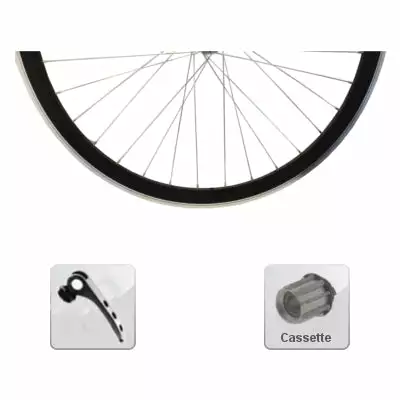 Brandless Roue Arrière Vélo Course 700 Noir Mat Cassette 7/8/9 Vitesses 1 Brandless Roue Arrière Vélo Course 700 Noir Mat Cassette 7/8/9 Vitesses