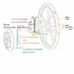 XPRIT Roues Stabilisatrices Pour Vélo Adulte Fixation Hauban Et Base -Magasin De Pneus Reha roues stabilisatrices pour velo adulte fixation hauban et base full 6